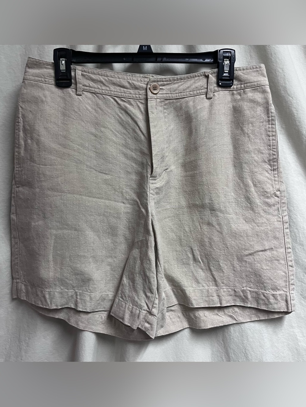 GAP Womens Size 10 Tan 100% Linen High Rise Vintage Mom Shorts Cruise